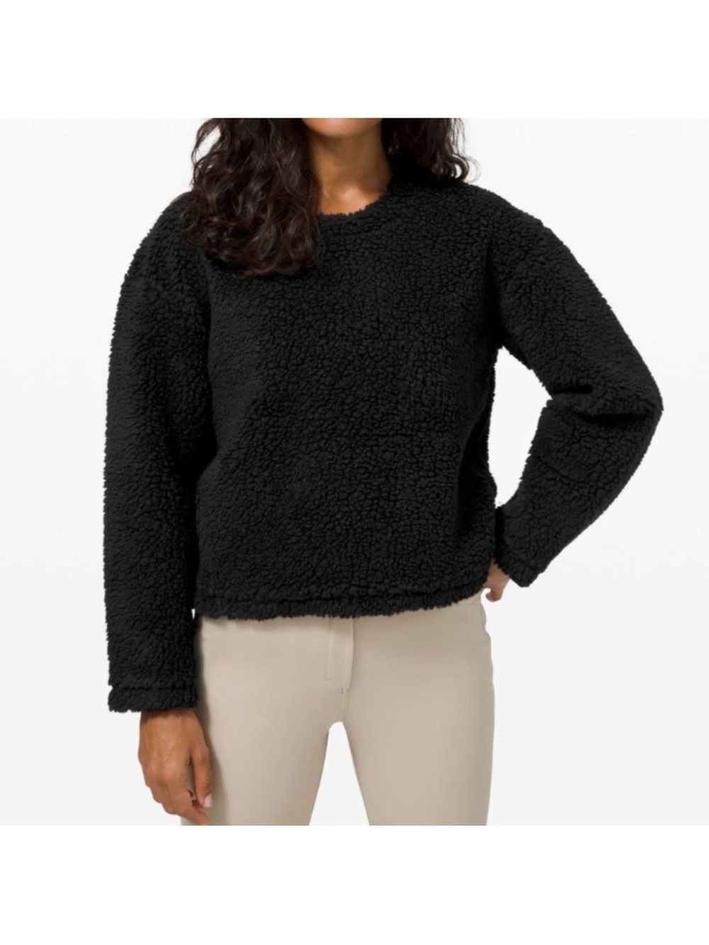 Lululemon Black Fuzzy Crewneck Sweater Size 6